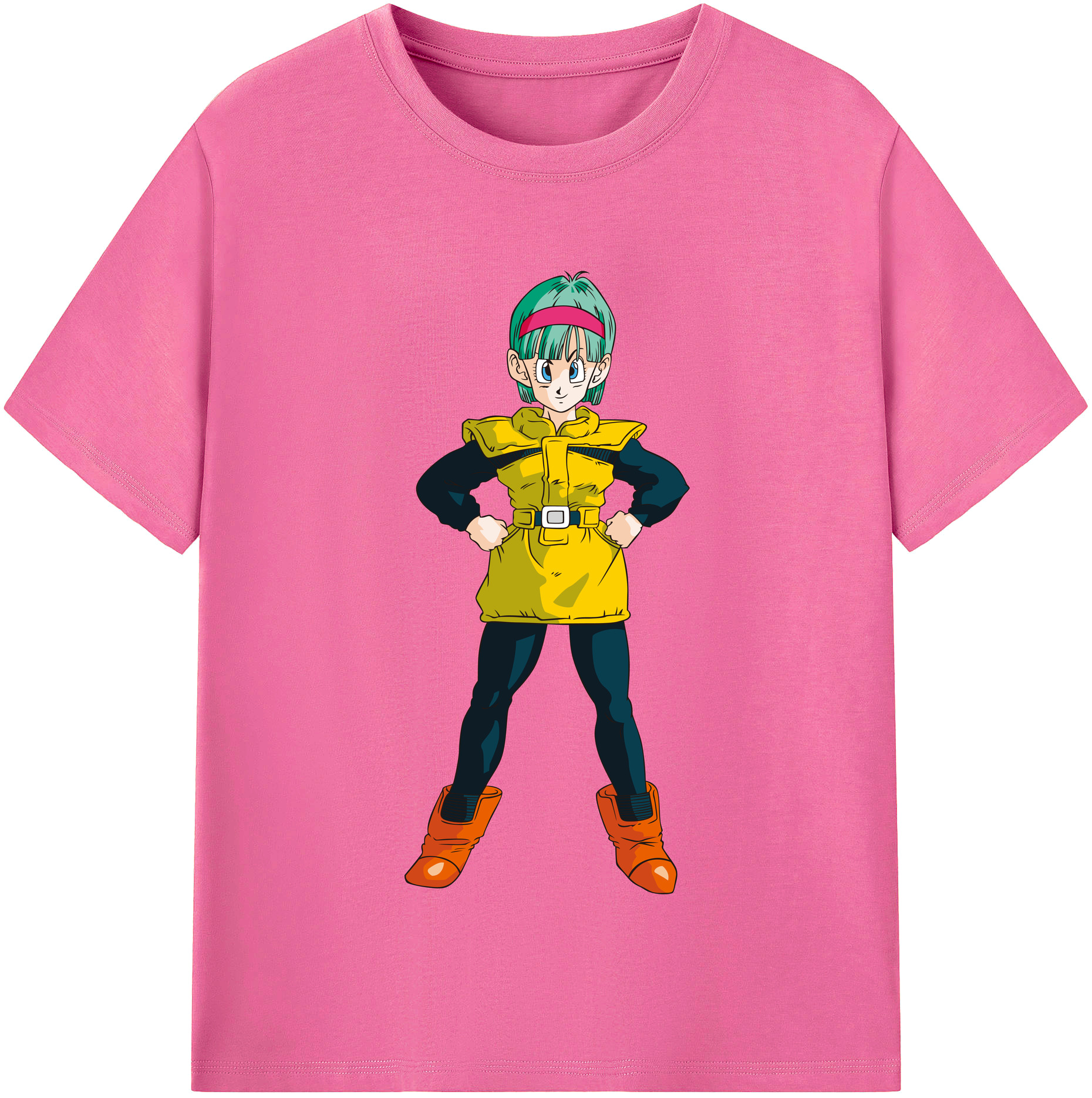 （画像用） ドラゴンボール ブルマ DRAGON BALL Bulma レディースカジュアルプリントTシャツ（綿100％）